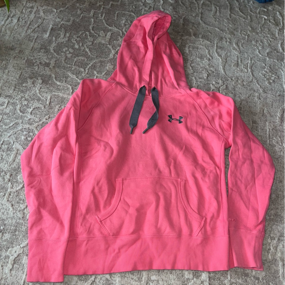 Under Armour Women’s Vibrant Pink Hoodie with Black Accents Size Medium